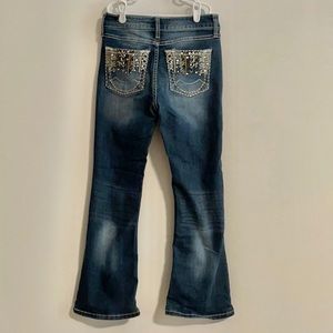 26” Rock denim jeans (age 14 tag) rhinestone capri